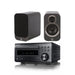 Q Acoustics 3010i Bookshelf Speaker (Pair) + Denon D-M41 Stereo System Bundle
