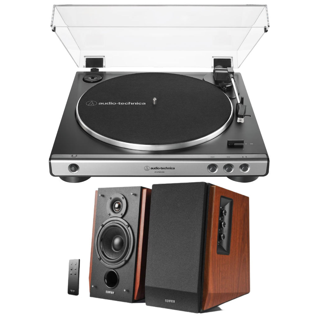 Edifier R1700BT Active Speaker (Pair) + Audio-Technica LP60X USB Turntable  Package